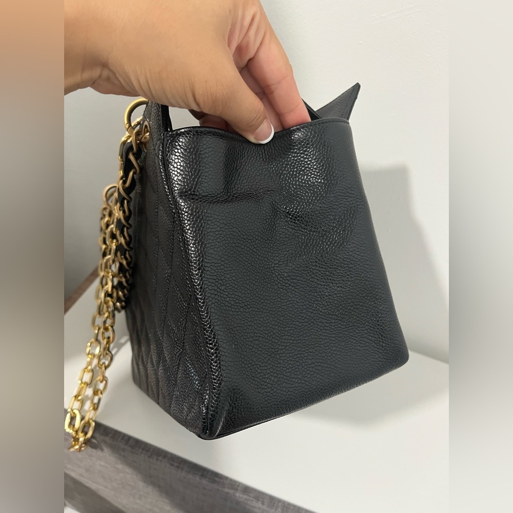 Sold CHANEL Black Quilted Petite Timeless Tote with gold hardware - Picture 6 of 7
